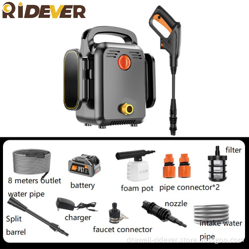 Ridever High Pressure Cleaner Washer Gun For Car 21V 30000MA Foampot Floor-standing Wireless Pressure Washer Gun Car